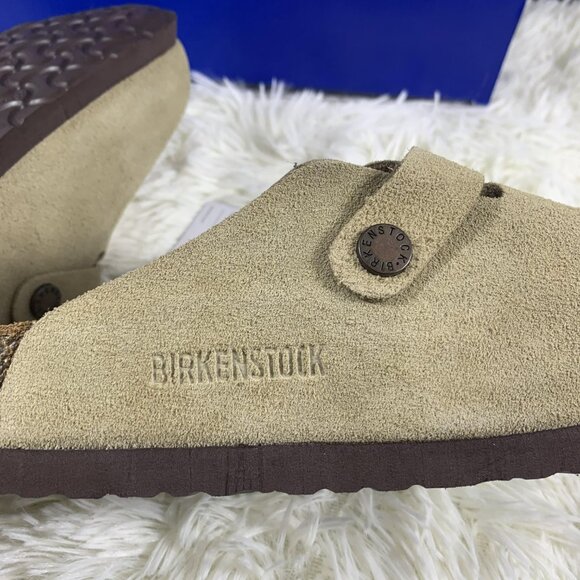 Birkenstock Boston taupe suede mule clogs - Picture 7 of 9